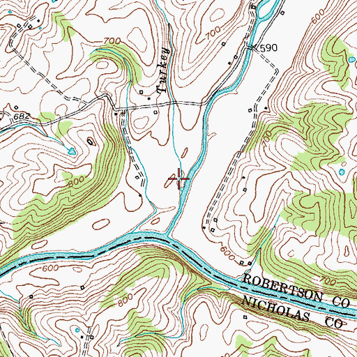 Topographic Map of Turkey Run, KY