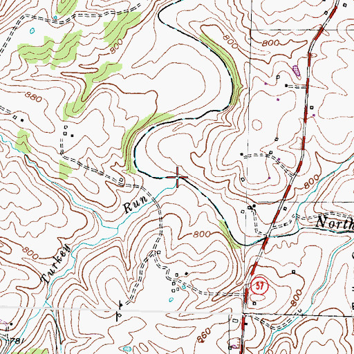 Topographic Map of Turkey Run, KY