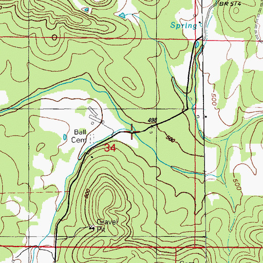 Topographic Map of Jackson Creek, AR