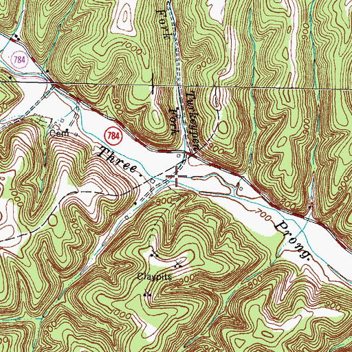 Topographic Map of Turkeypen Fork, KY