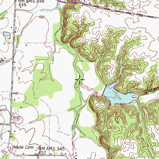 Topographic Map of Turner Branch, KY