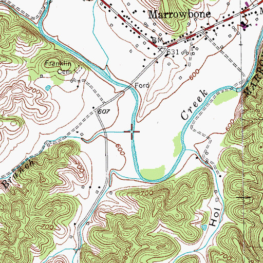 Topographic Map of Turner Branch, KY