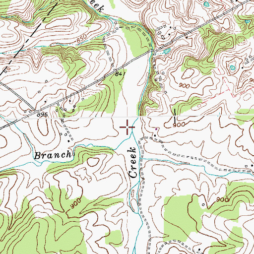 Topographic Map of Turner Branch, KY