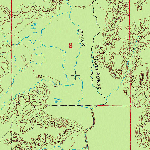 Topographic Map of Jackson Creek, AR