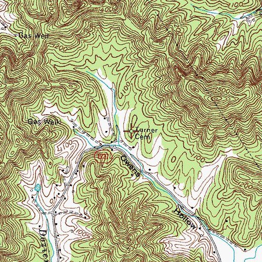 Topographic Map of Turner Cemetery, KY