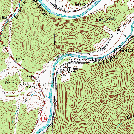 Topographic Map of Turner Cemetery, KY