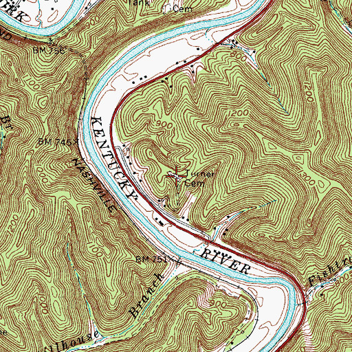 Topographic Map of Turner Cemetery, KY