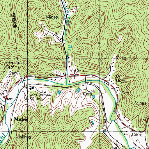 Topographic Map of Turner Cemetery, KY