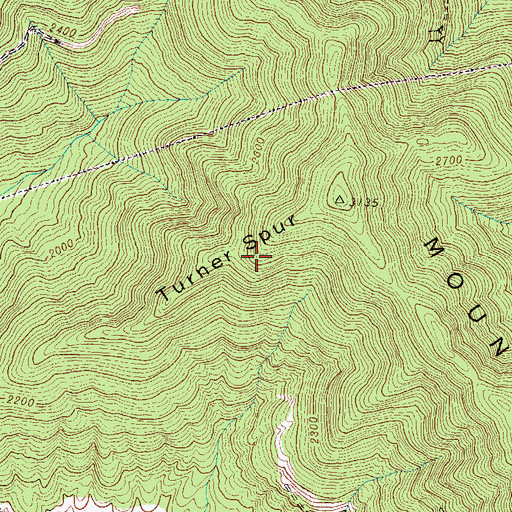 Topographic Map of Turner Spur, KY