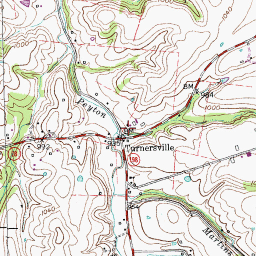Topographic Map of Turnersville, KY