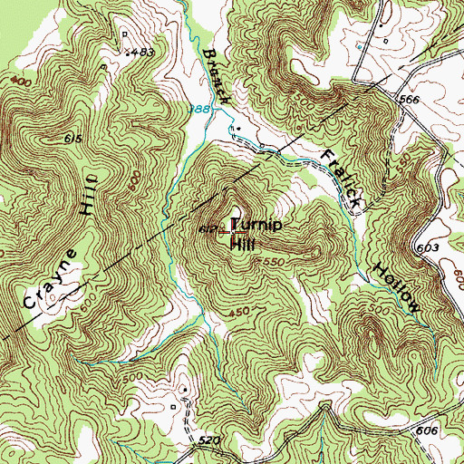 Topographic Map of Turnip Hill, KY