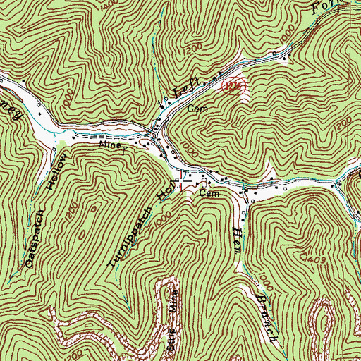 Topographic Map of Turnippatch Hollow, KY