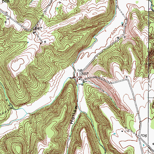 Topographic Map of Turnpike Hollow, KY