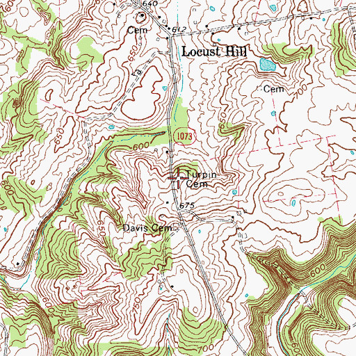 Topographic Map of Turpin Cemetery, KY