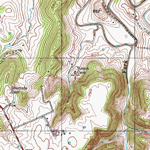 Topographic Map of Turpin Cemetery, KY