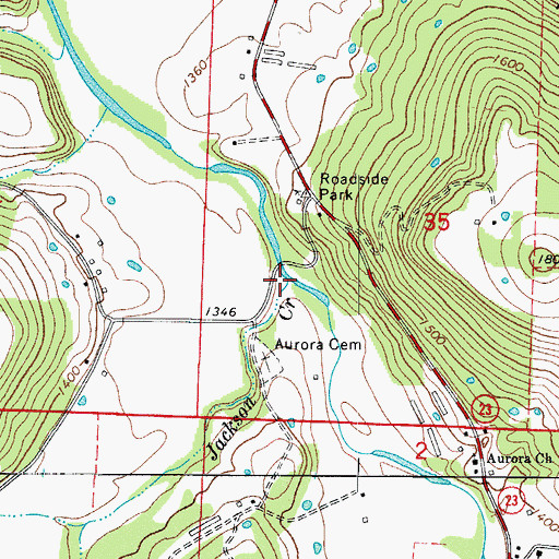 Topographic Map of Jackson Creek, AR