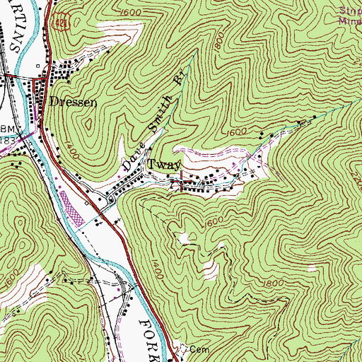 Topographic Map of Tway, KY