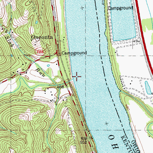 Topographic Map of Twelvemile Creek, KY