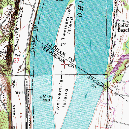 Topographic Map of Twelvemile Island, KY