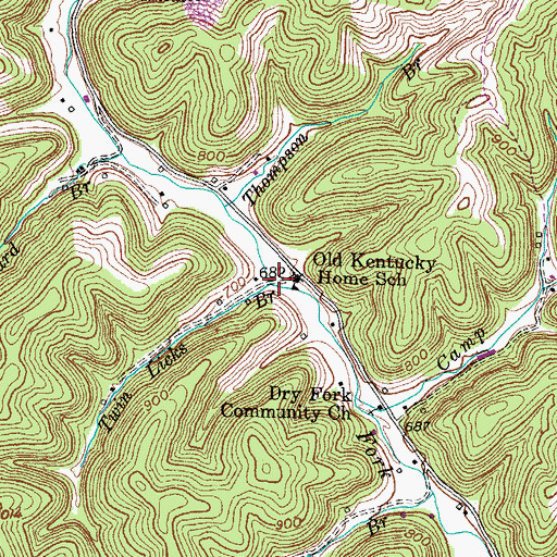 Topographic Map of Twin Licks Branch, KY