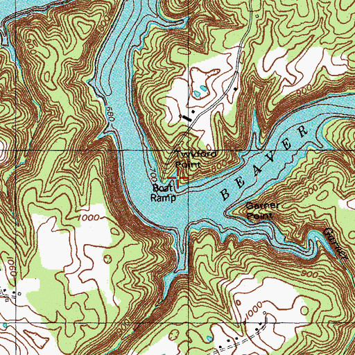 Topographic Map of Twyford Point, KY