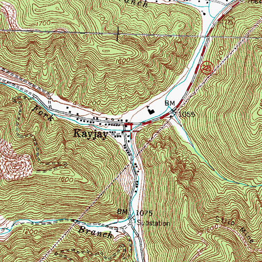 Topographic Map of Tye Fork, KY