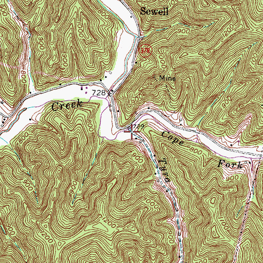 Topographic Map of Tyra Branch, KY