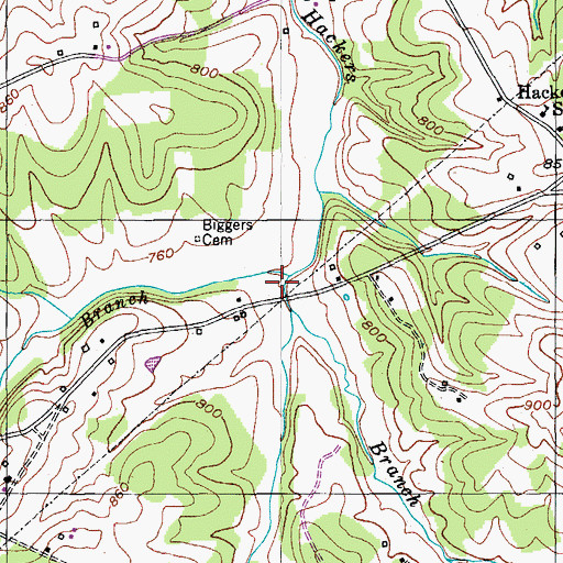 Topographic Map of Tyree Branch, KY