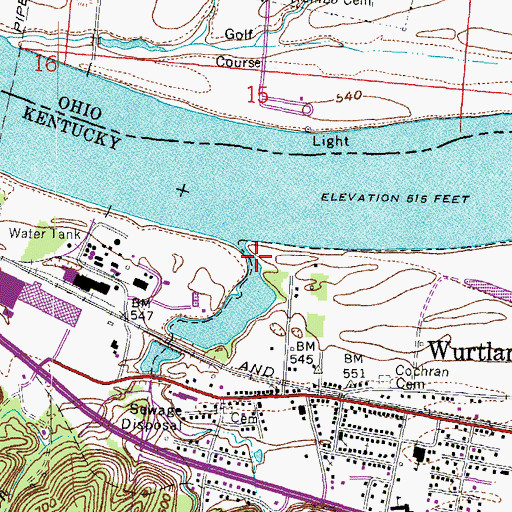 Topographic Map of Uhlens Run, KY