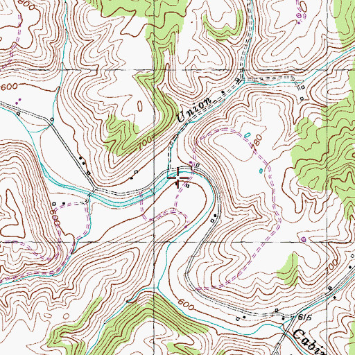 Topographic Map of Union Branch, KY