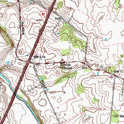 Topographic Map of Union Chapel, KY