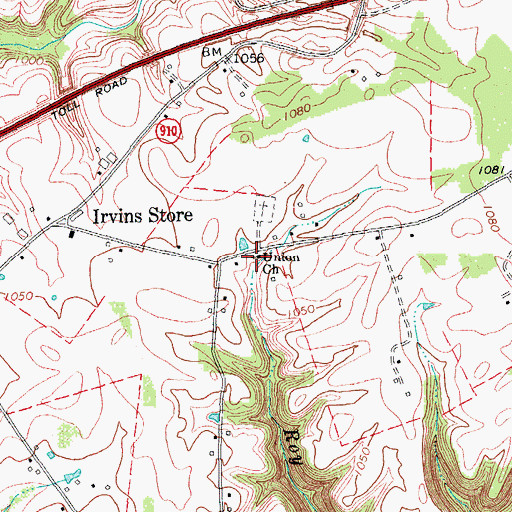 Topographic Map of Union Church, KY