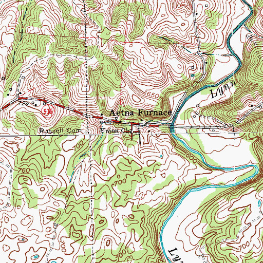 Topographic Map of Union Church, KY