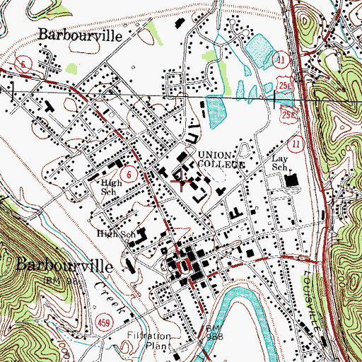 Topographic Map of Union College, KY