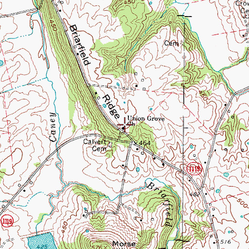 Topographic Map of Union Grove General Baptist Church, KY