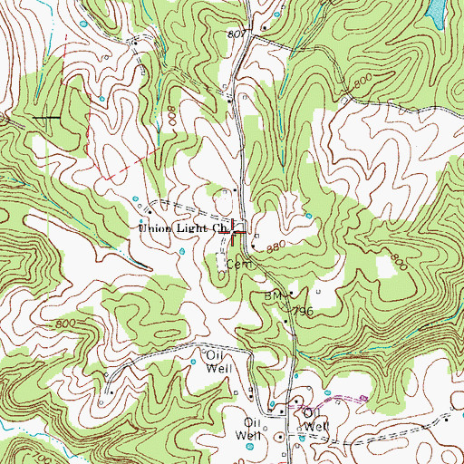 Topographic Map of Union Light Church, KY