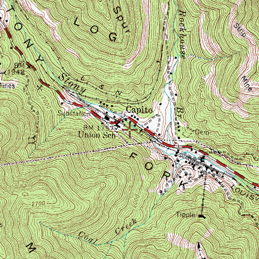 Topographic Map of Union School, KY