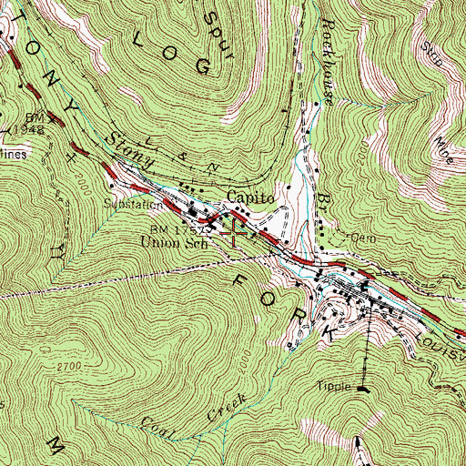 Topographic Map of Union School, KY