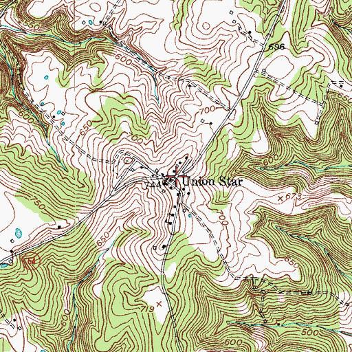 Topographic Map of Union Star, KY