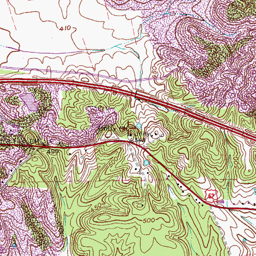 Topographic Map of Unity Church, KY