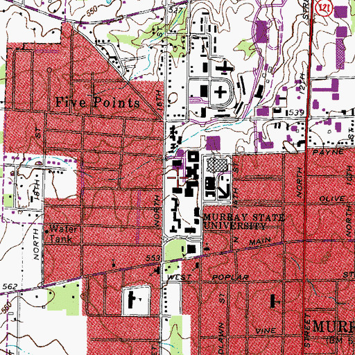Topographic Map of University High School, KY