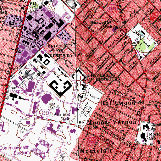 Topographic Map of University of Kentucky, KY