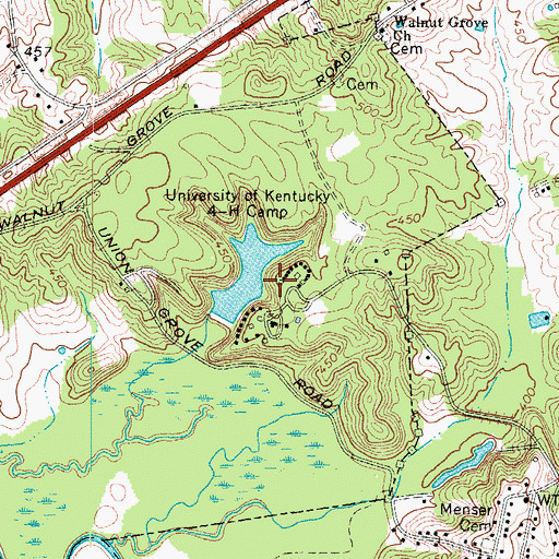 Topographic Map of University of Kentucky 4-H Camp, KY