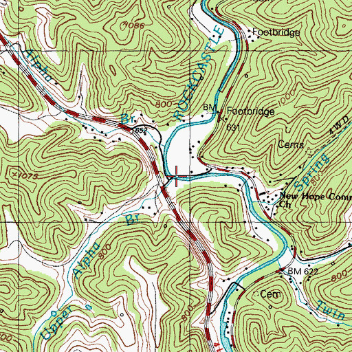 Topographic Map of Upper Alpha Branch, KY