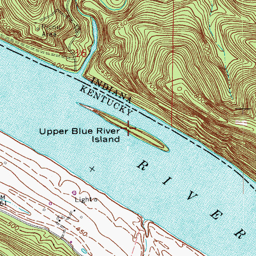 Topographic Map of Upper Blue River Island, KY