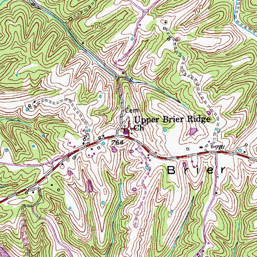 Topographic Map of Upper Brier Ridge, KY