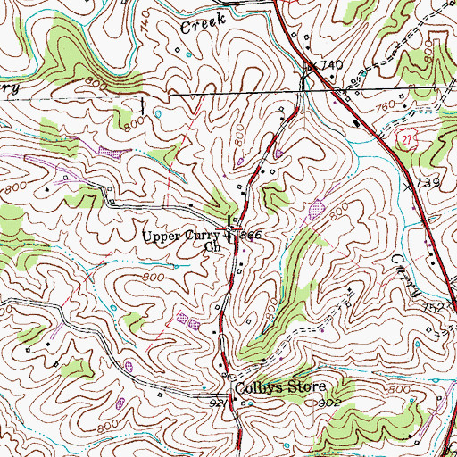 Topographic Map of Upper Curry Church, KY