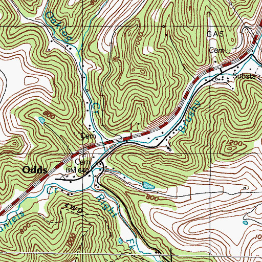 Topographic Map of Upper Daniels Creek School, KY