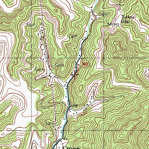 Topographic Map of Upper Dry Fork School, KY