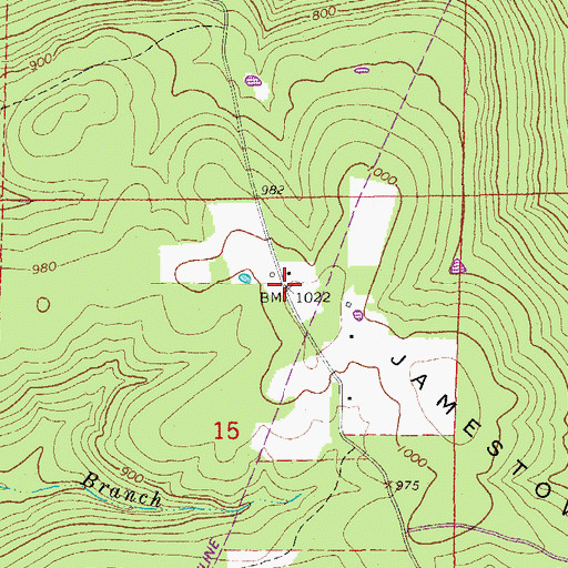 Topographic Map of Jamestown Mountain, AR